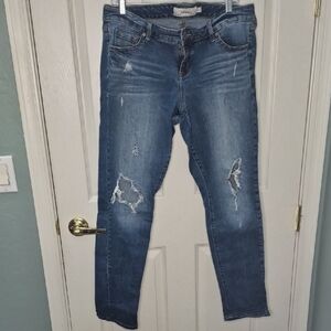 Torrid Medium Wash Ripped Skinny Jeans